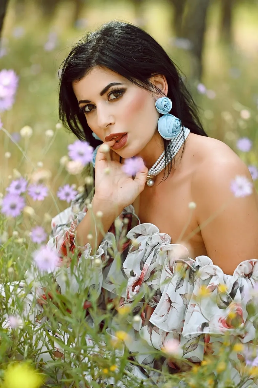 Enchanting Bloom: Woman in a Floral Dreamscape
