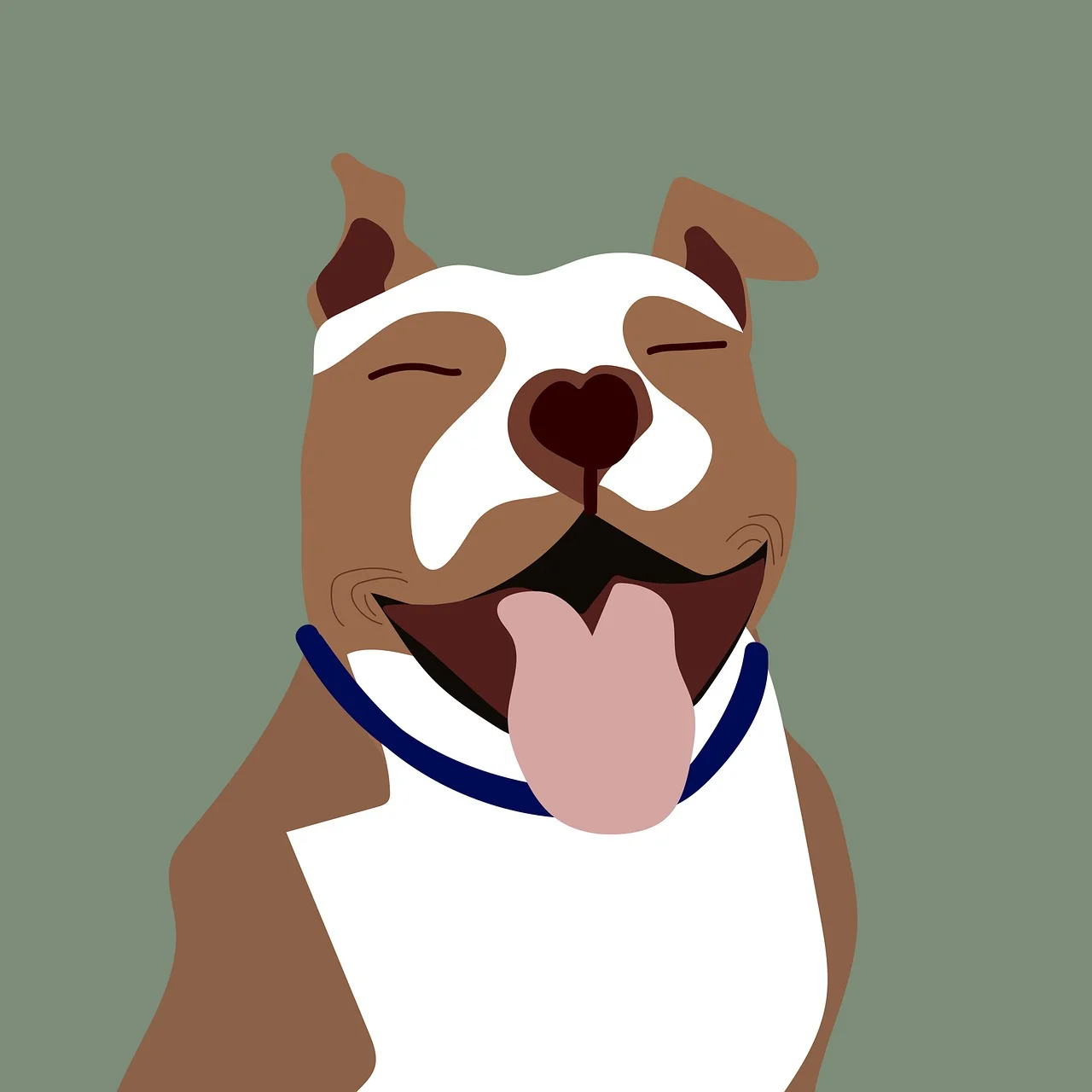 Charming Cartoon Dog Grin: Playful Pitbull Illustration