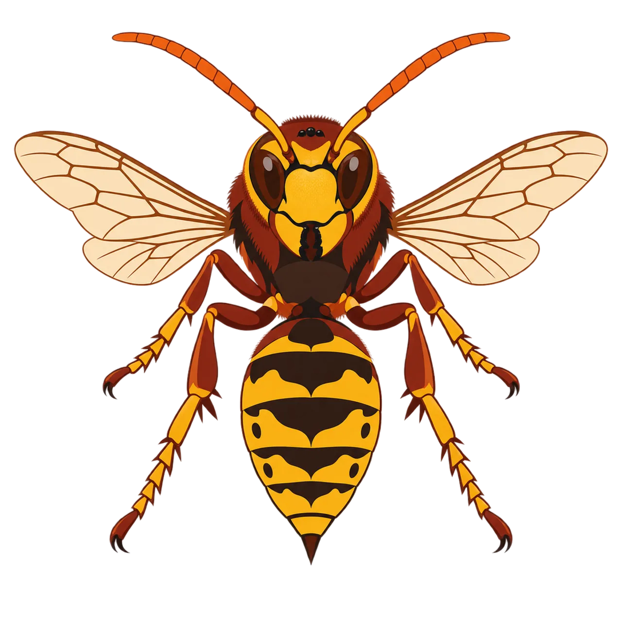 Striking Hornet Illustration: Nature's Intricate Danger