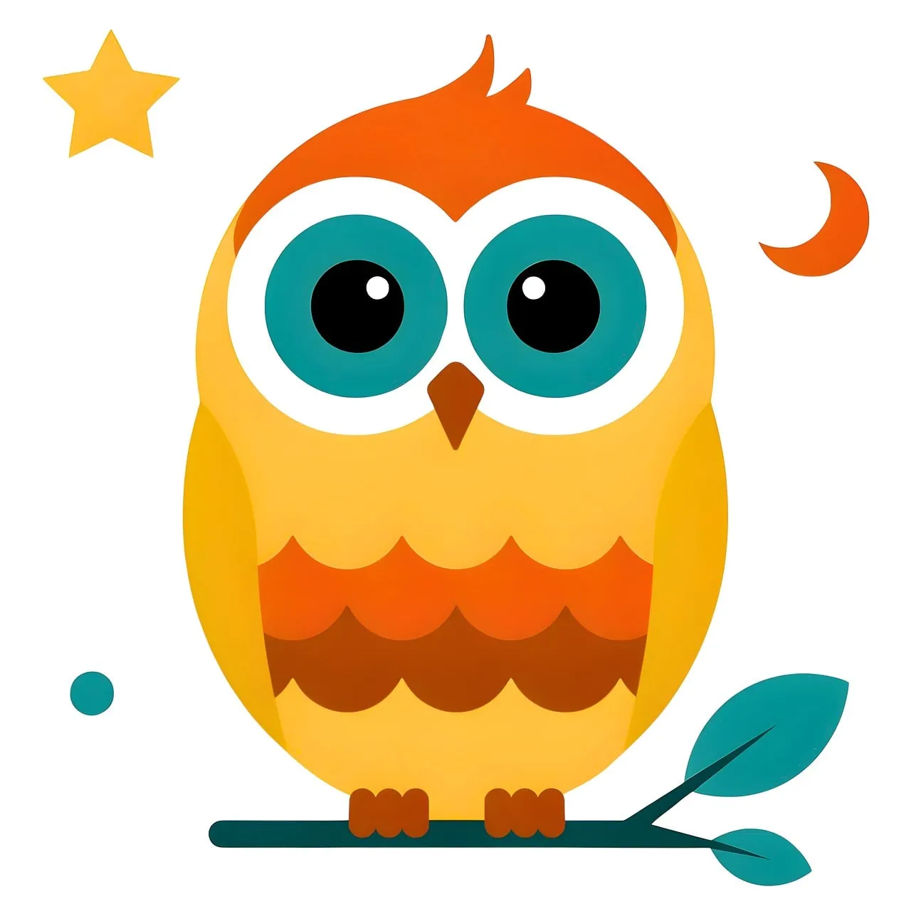 Charming Cartoon Owl: A Whimsical Night Background