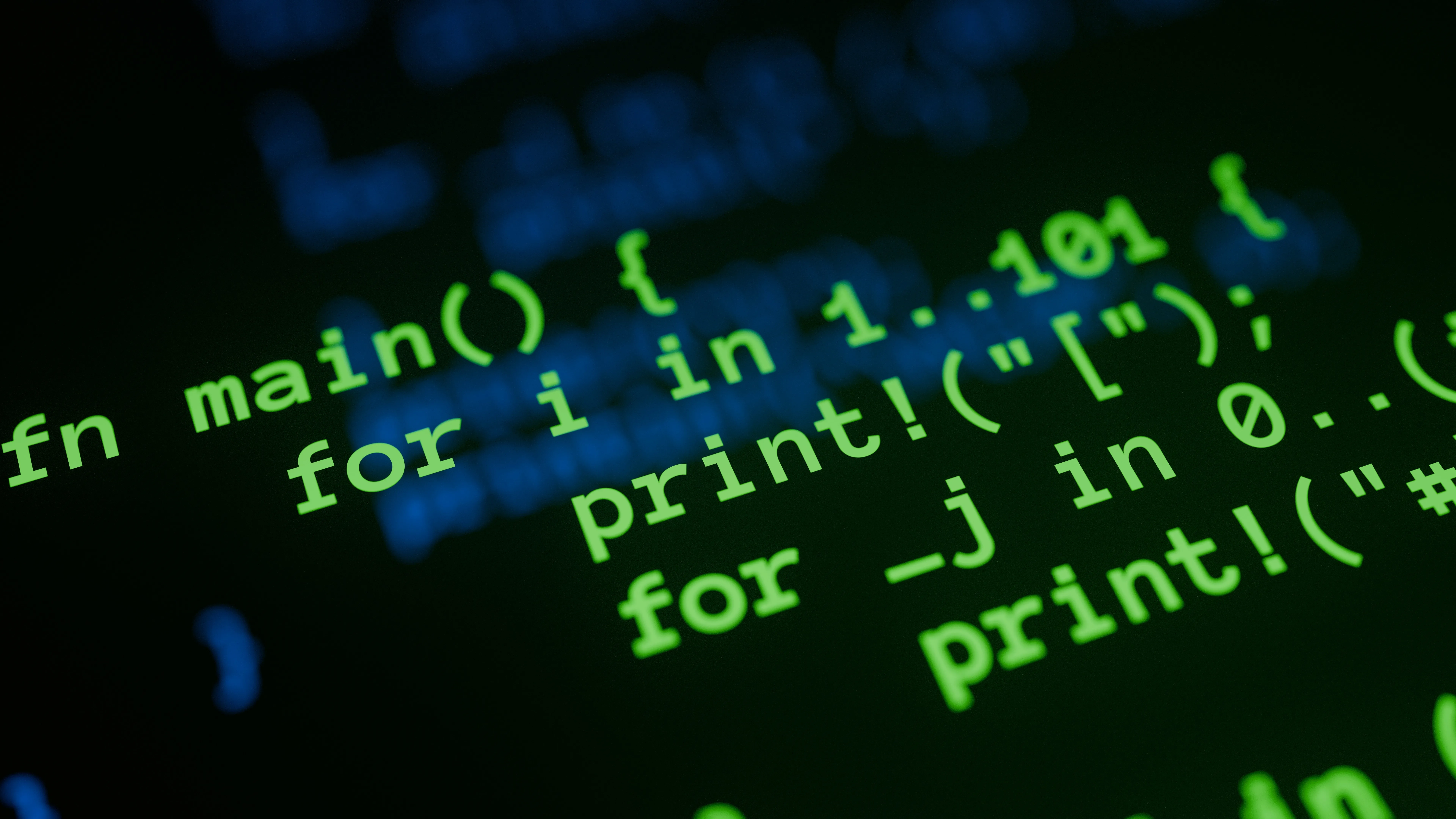 Vibrant Green Code on Dark Screen: A Digital Immersion