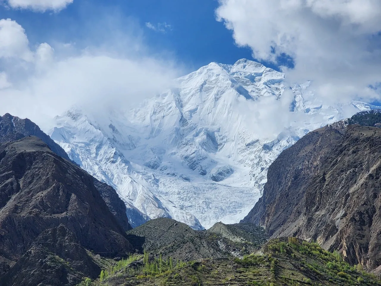 Majestic Rakaposhi: A Glimpse into the Karakoram's Icy Grandeur