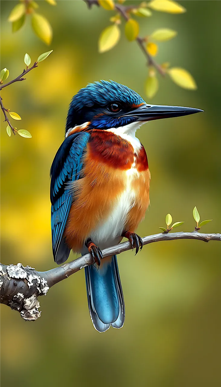 Vibrant Kingfisher Perched: Nature's Jewel in Sunlight