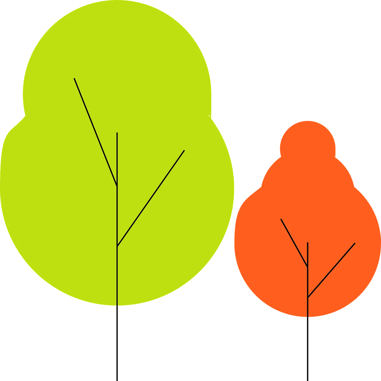 Vibrant Seasonal Trees: Minimalist Nature Art