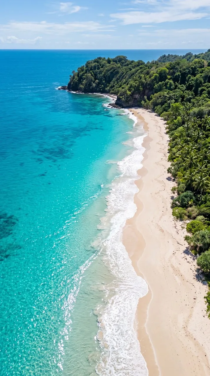 Breathtaking Tropical Beach Paradise: Crystal Waters & Lush Shores