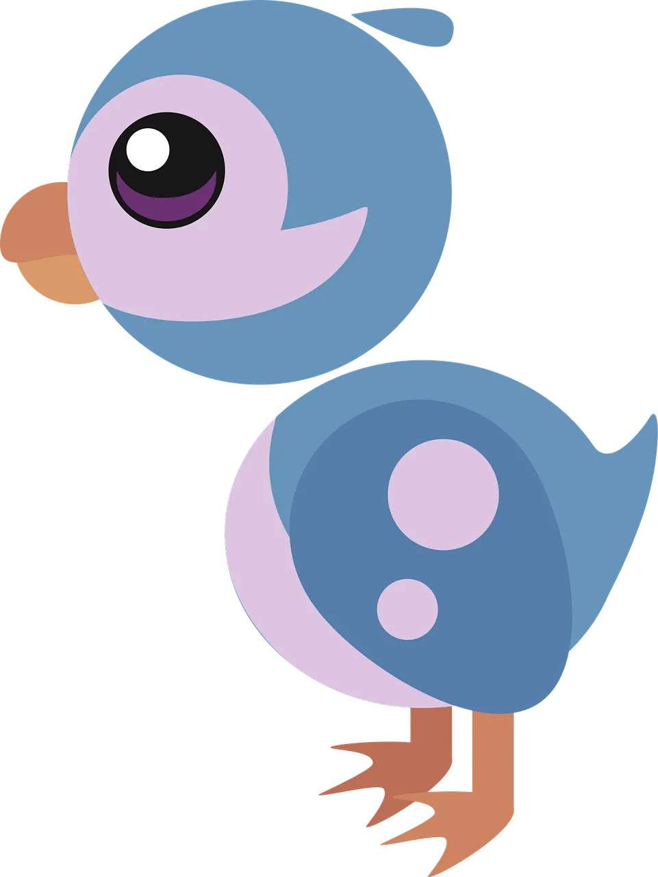 Charming Blue Bird Illustration: Simple & Cheerful Nature Art