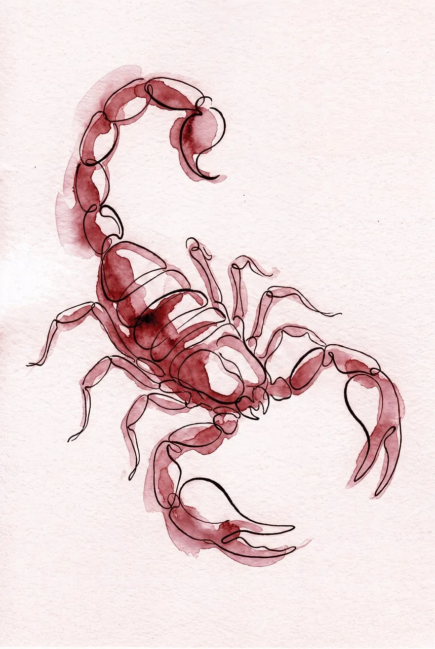 Striking Watercolor Scorpion: A Symbol of Primal Power