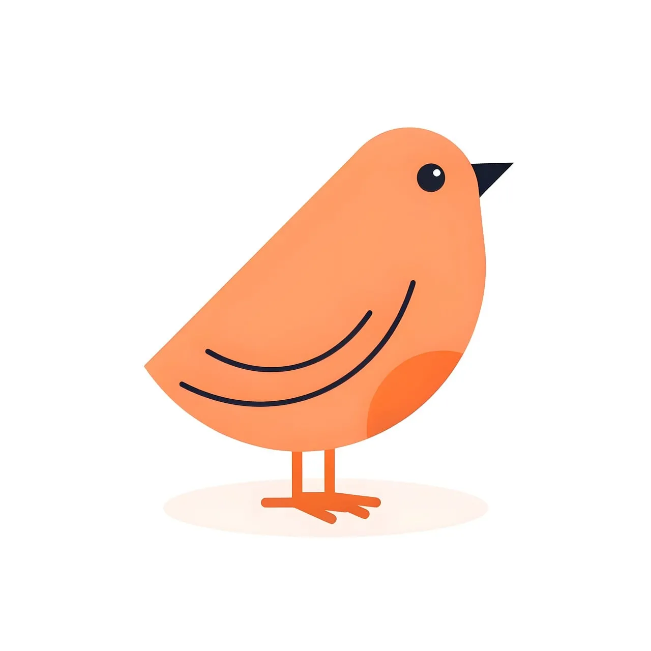 Charming Minimalist Bird Illustration: A Cute Flat Design