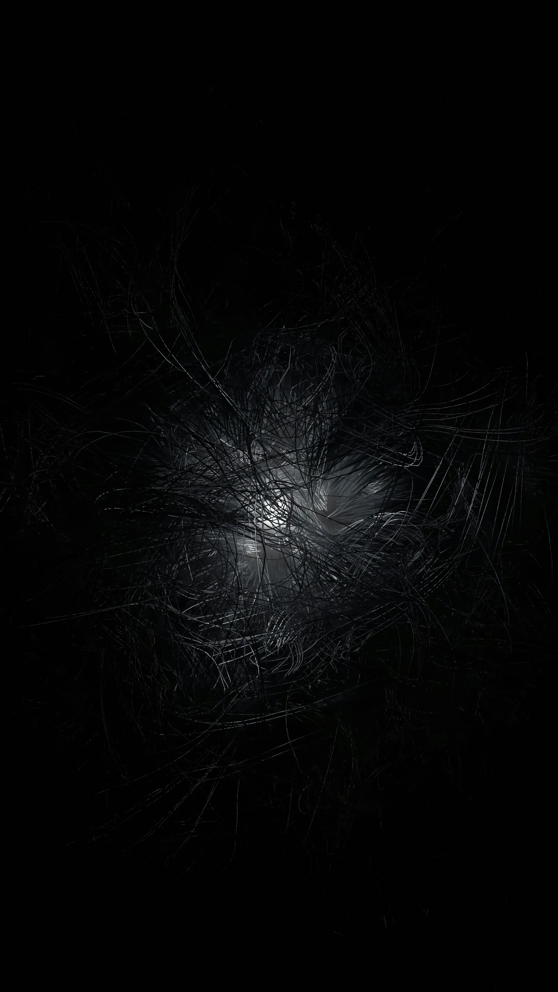 Enigmatic Glow: Dark Abstract 3D Rendered Art