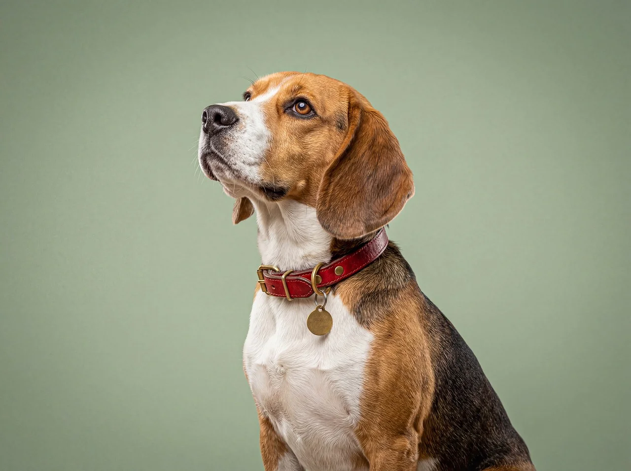 Charming Beagle Portrait: Expressive Eyes on a Soft Background