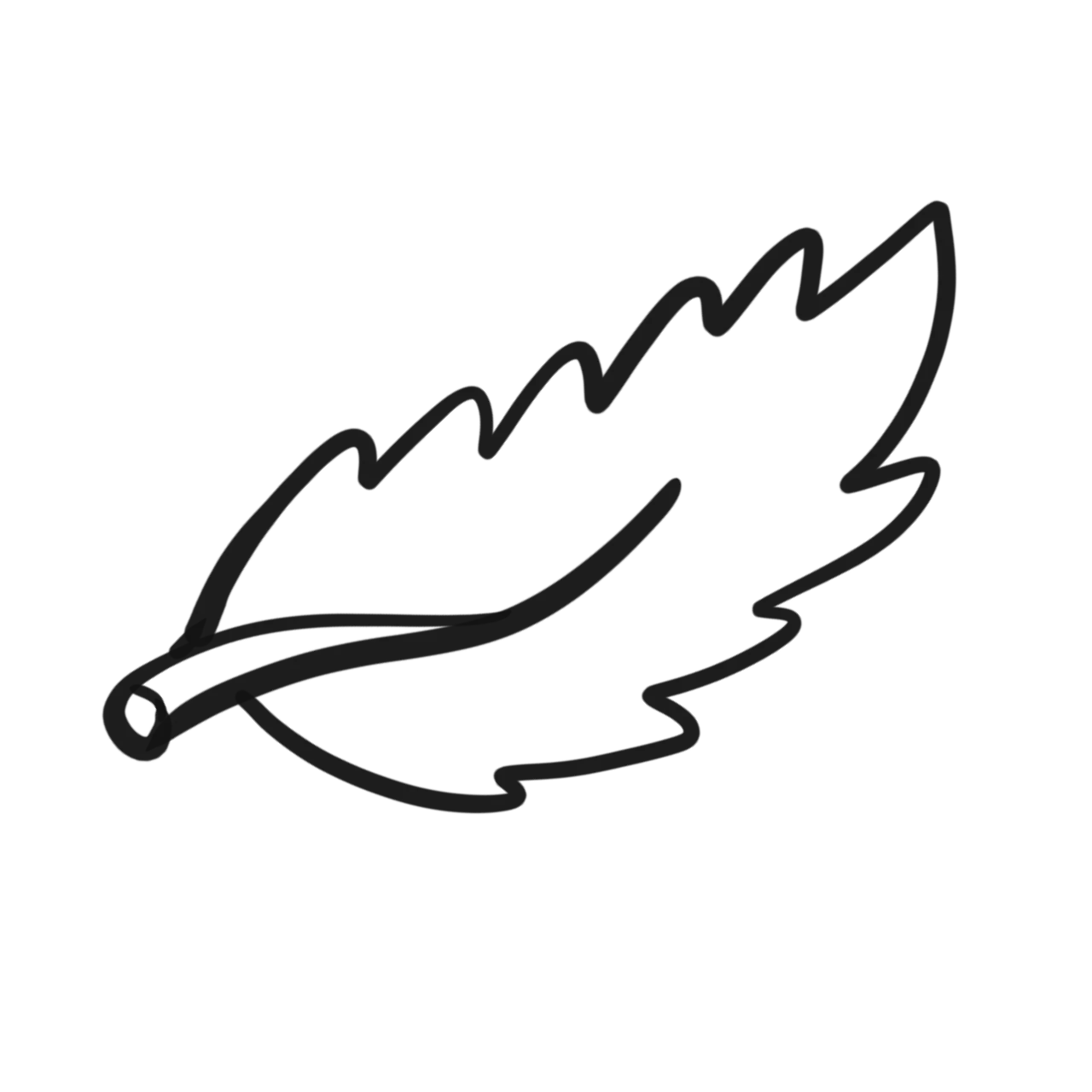 Charming Hand-Drawn Leaf Outline Illustration