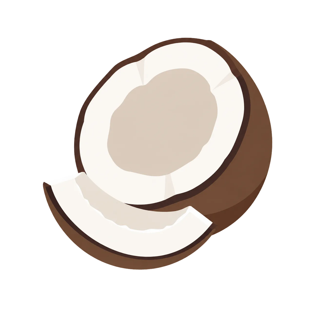 Exotic Coconut Duo: Freshly Cut Tropical Delight Illustration