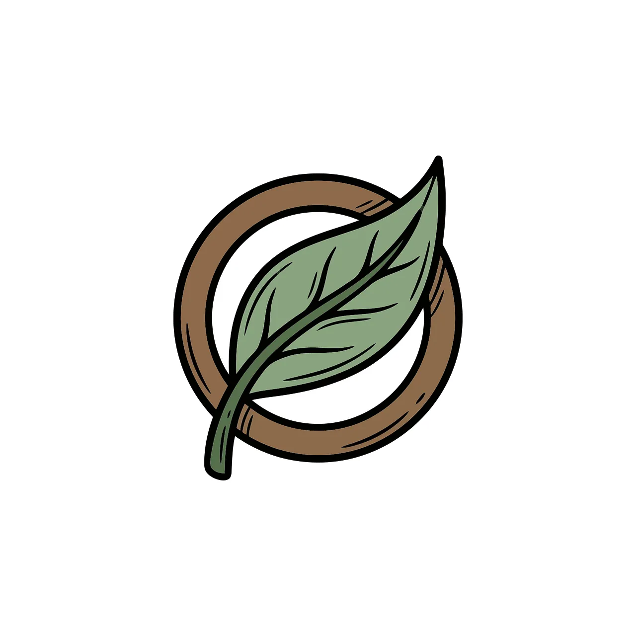 Eco-Leaf Embrace: Organic Nature Symbol