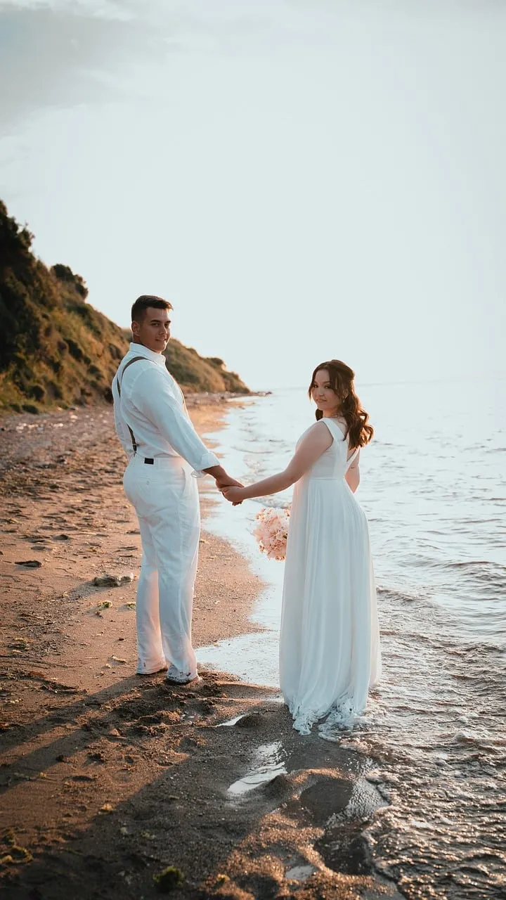 Romantic Sunset Beach Wedding: A Couple's Golden Hour Love
