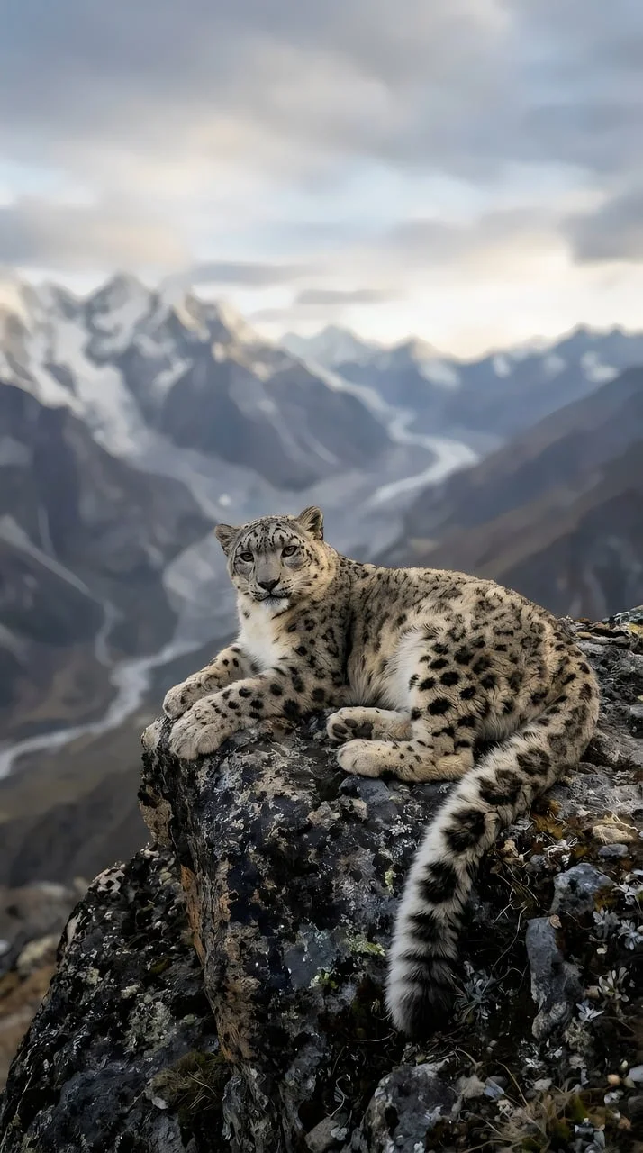 Majestic Snow Leopard: Guardian of the Icy Peaks