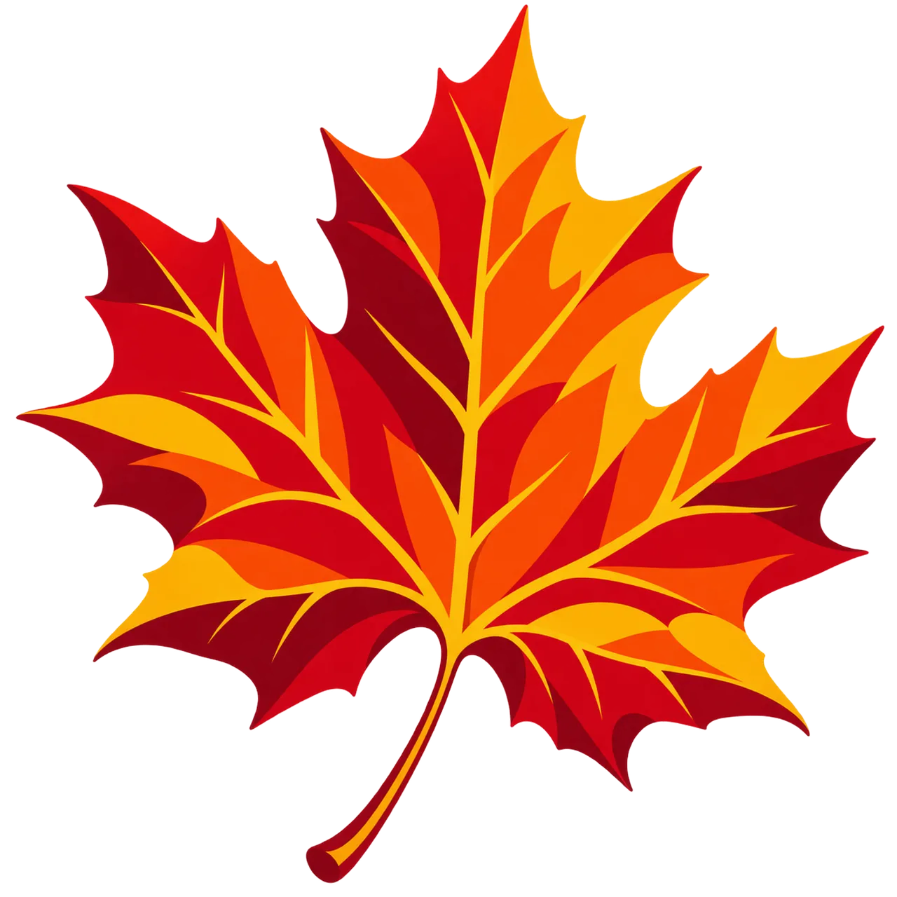 Vibrant AI-Generated Autumn Maple Leaf Illustration