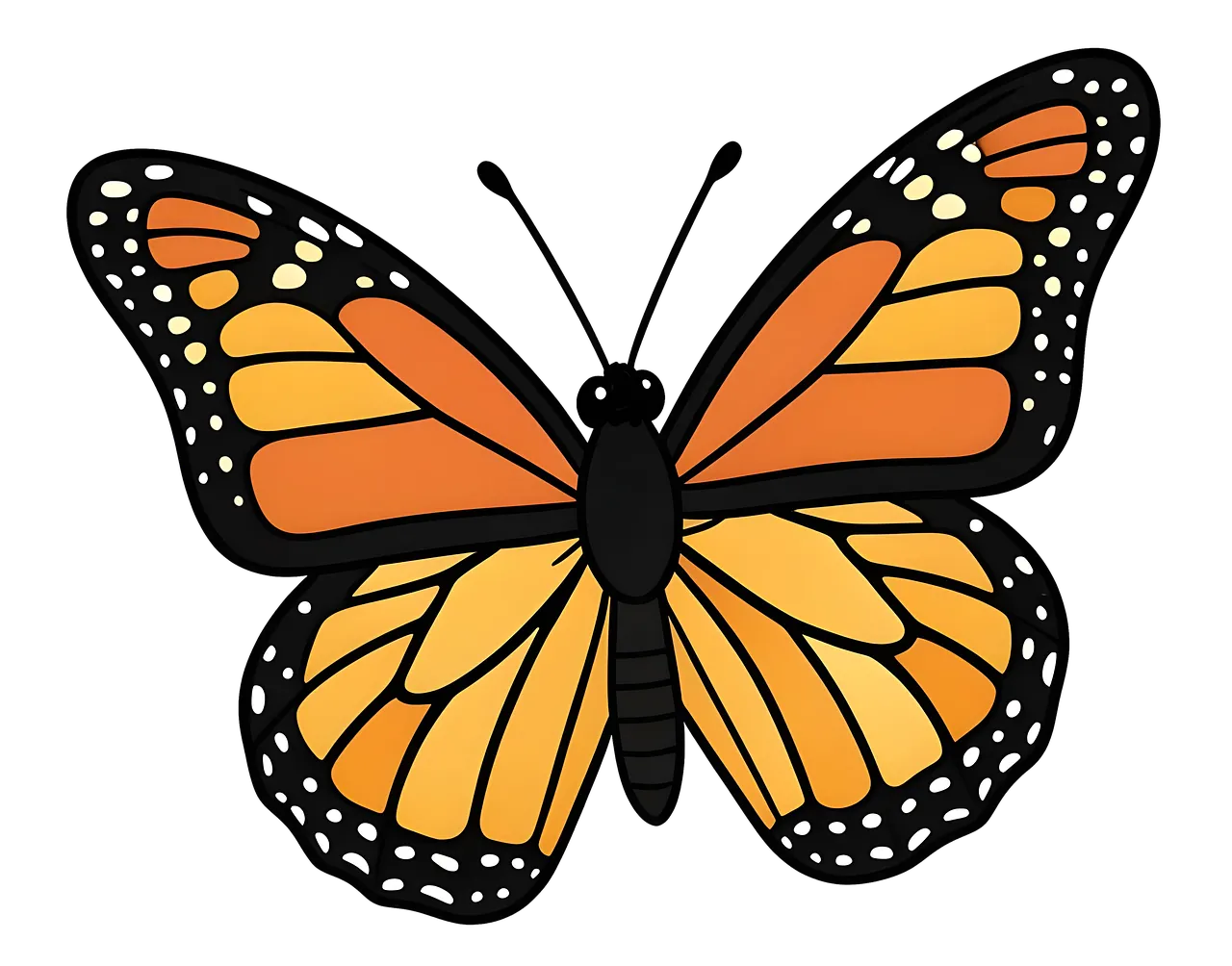 Vibrant Monarch Butterfly Illustration: Nature's Orange Jewel