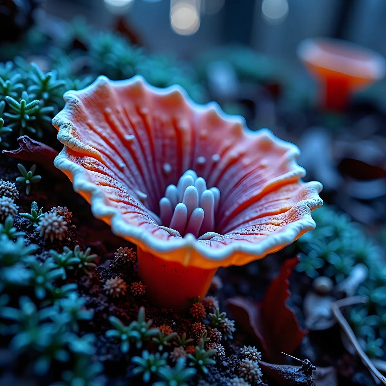 Enchanting Orange Mushroom Bloom: Nature's Miniature Marvel