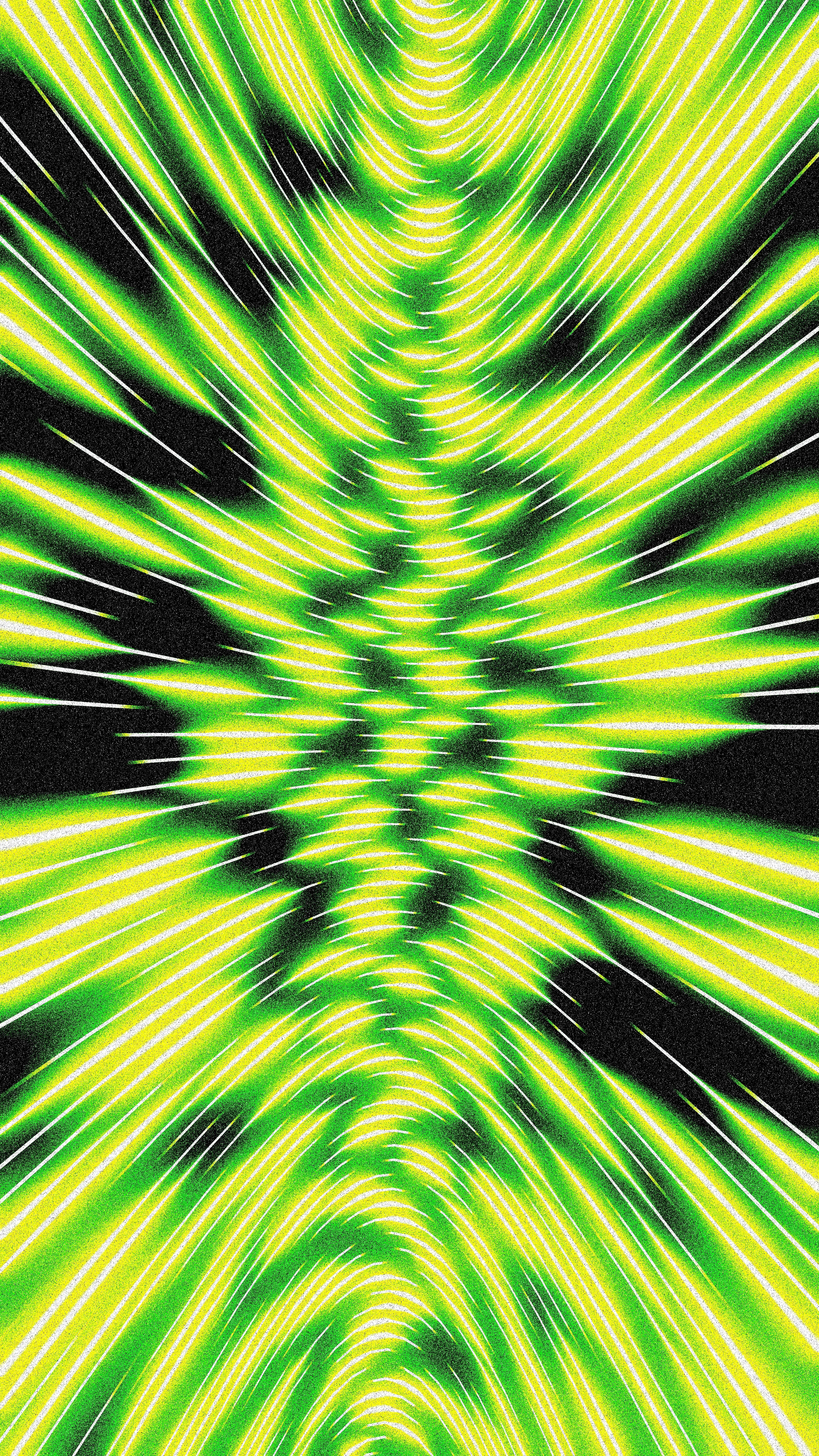 Vibrant Electric Burst: Green & Yellow Light Streaks