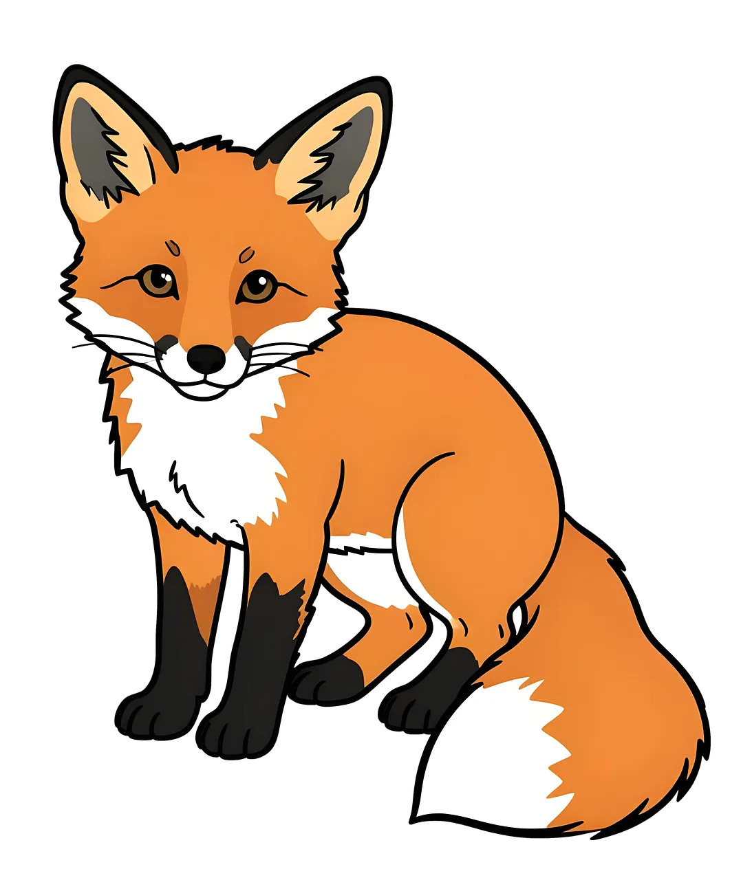 Charming Red Fox Cartoon: Adorable Wildlife Illustration