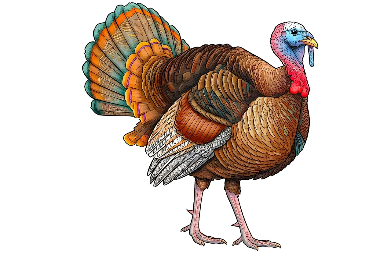 Vibrant Turkey Illustration: A Detailed Farm Bird Artwork