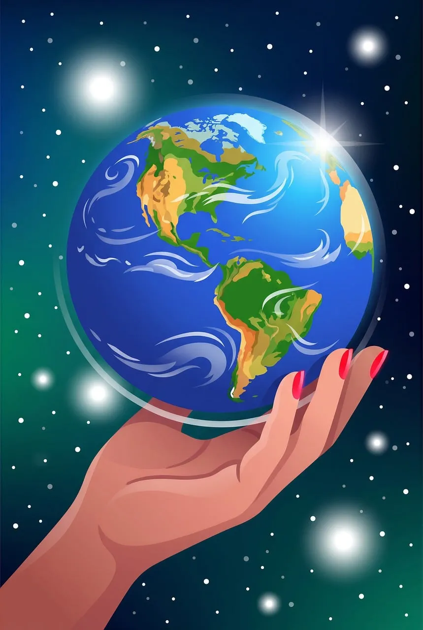 Protecting Our Planet: A Hand Holding Earth in Space