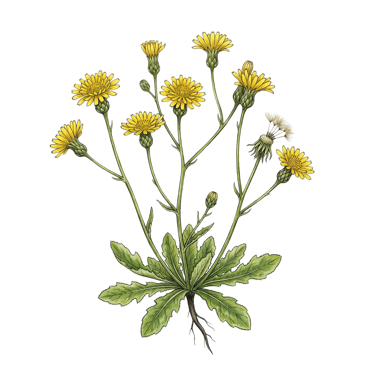 Exquisite Botanical Illustration: Vintage Yellow Flower Study