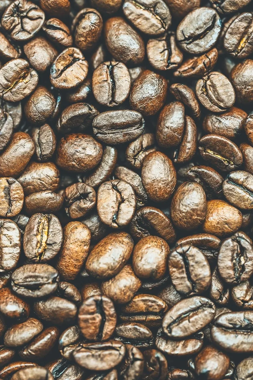 Rich Brown Roasted Coffee Beans: Aromatic Morning Texture