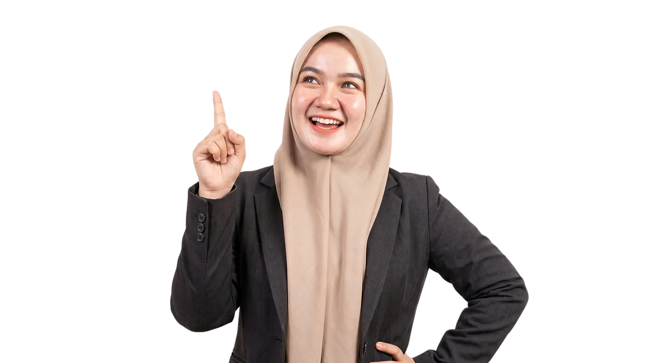 Radiant Professional: Joyful Woman with Brilliant Idea