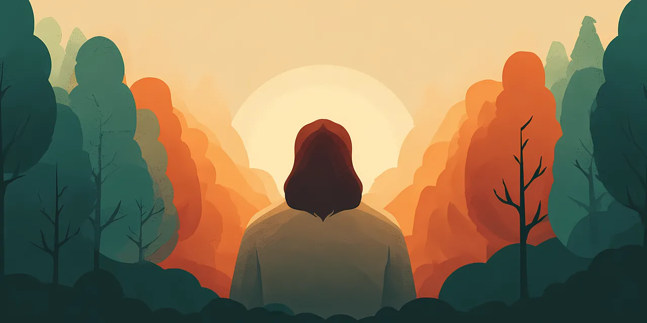 Divine Sunset Solitude: A Spiritual Forest Retreat