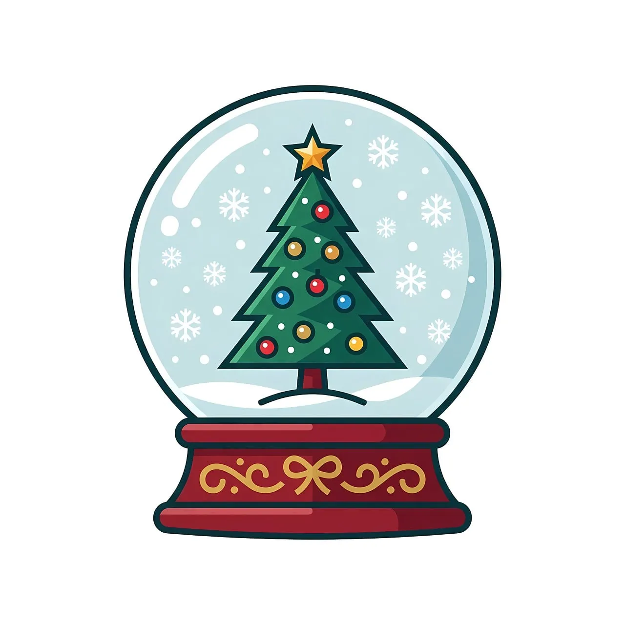 Magical Christmas Snow Globe: Festive Winter Wonderland Illustration