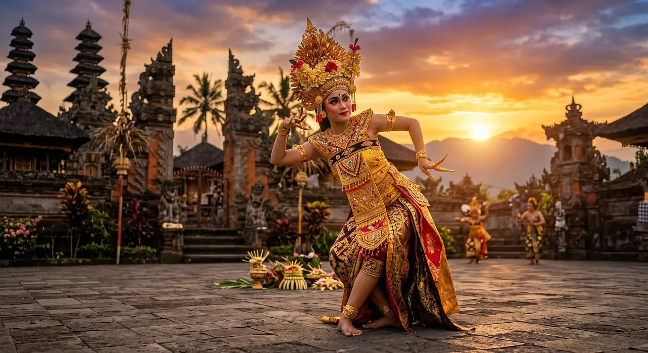 Enchanting Balinese Dance at Sunset: A Cultural Spectacle
