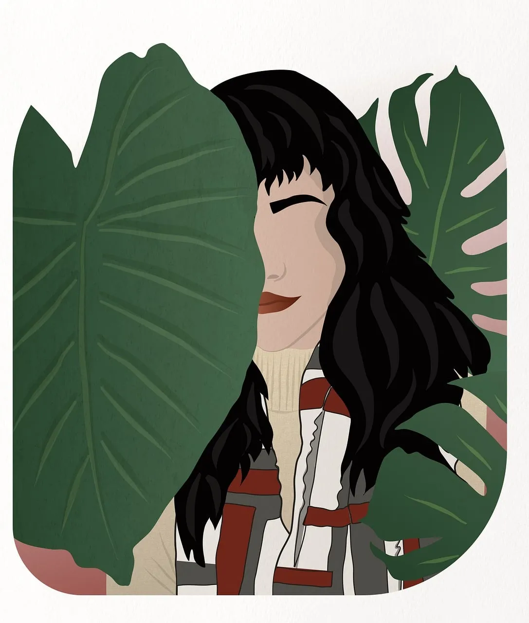 Enchanting Monstera Portrait: Modern Nature's Hidden Beauty