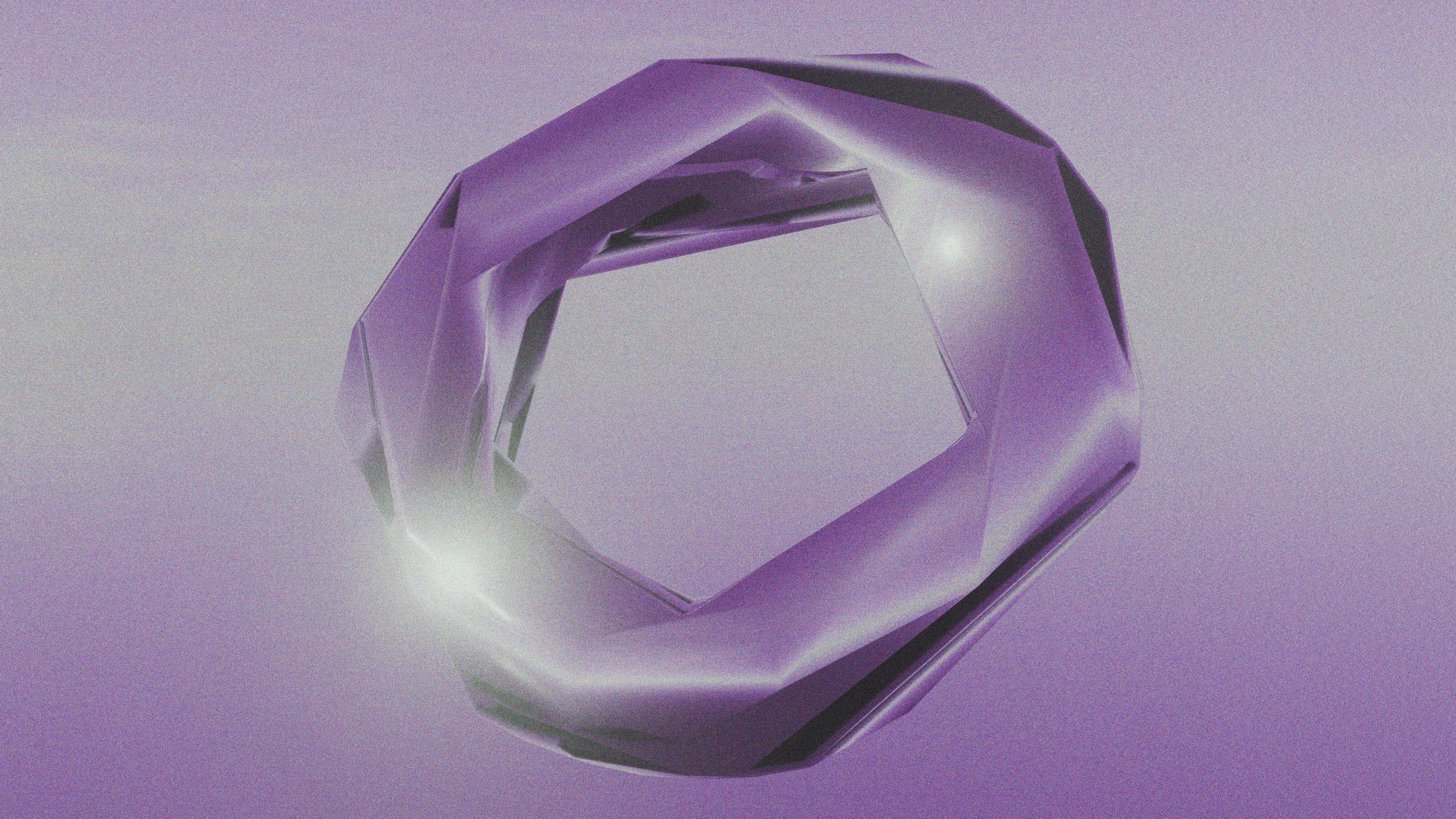 Hypnotic Purple Geometric Torus Floating in Ethereal Space