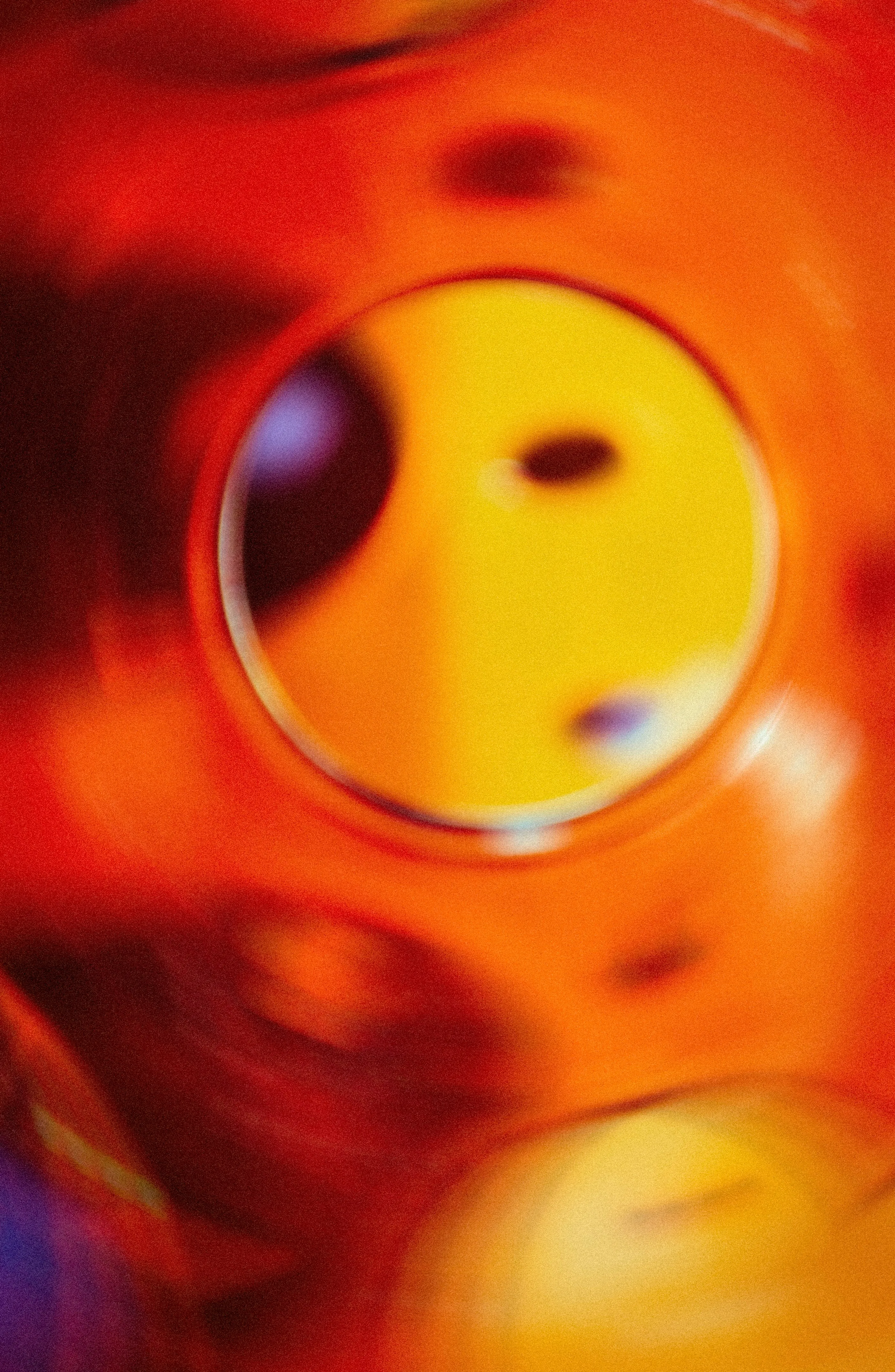 Vibrant Abstract: Blurred Yellow and Blue Object Art