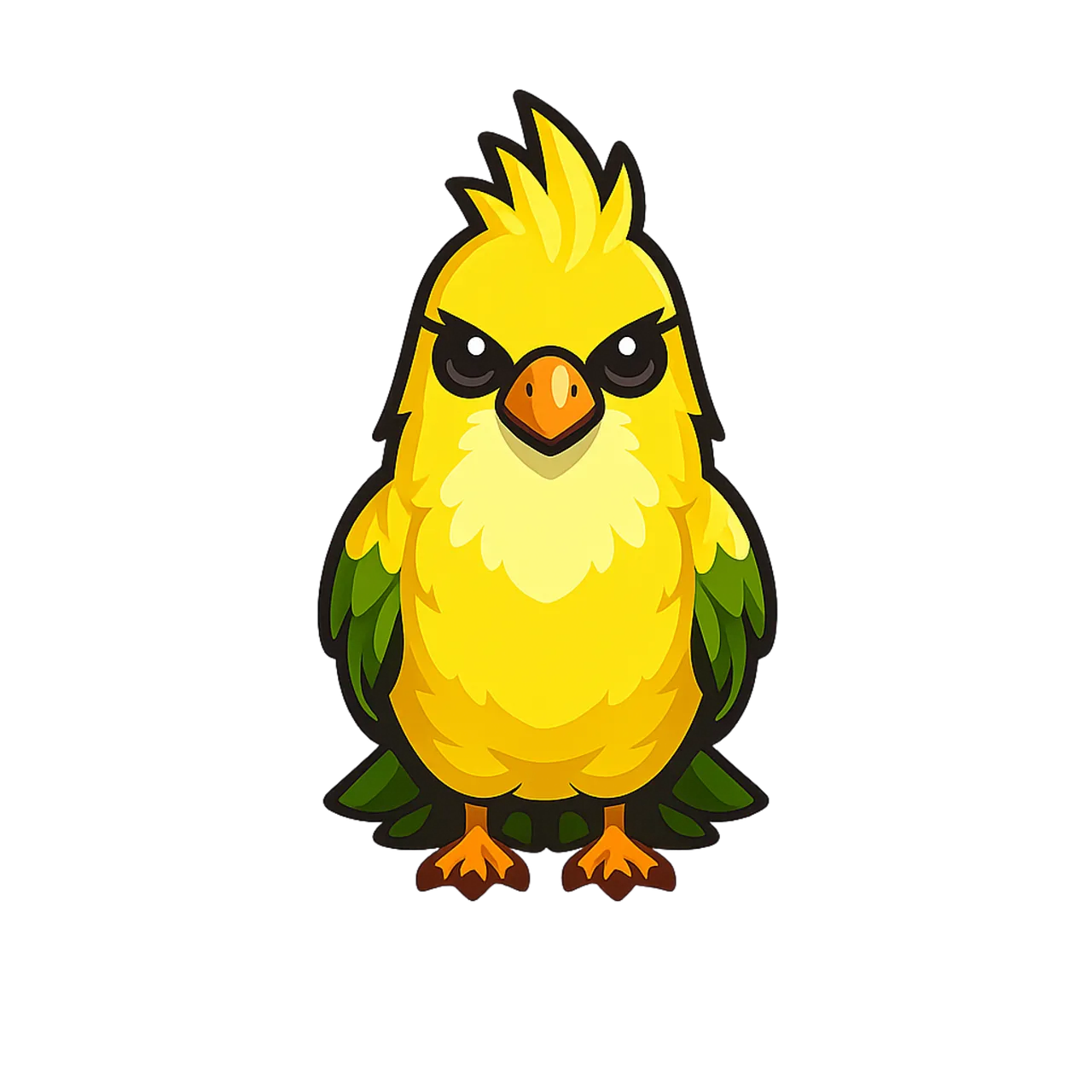 Vibrant Yellow Tropical Bird Cartoon Mascot