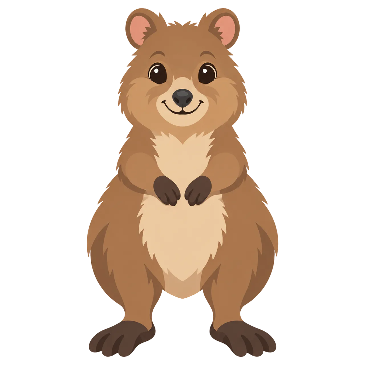 Charming Quokka: Adorable Smiling Marsupial Illustration