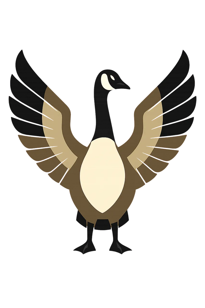Majestic Canada Goose: Vector Wingspan Emblem