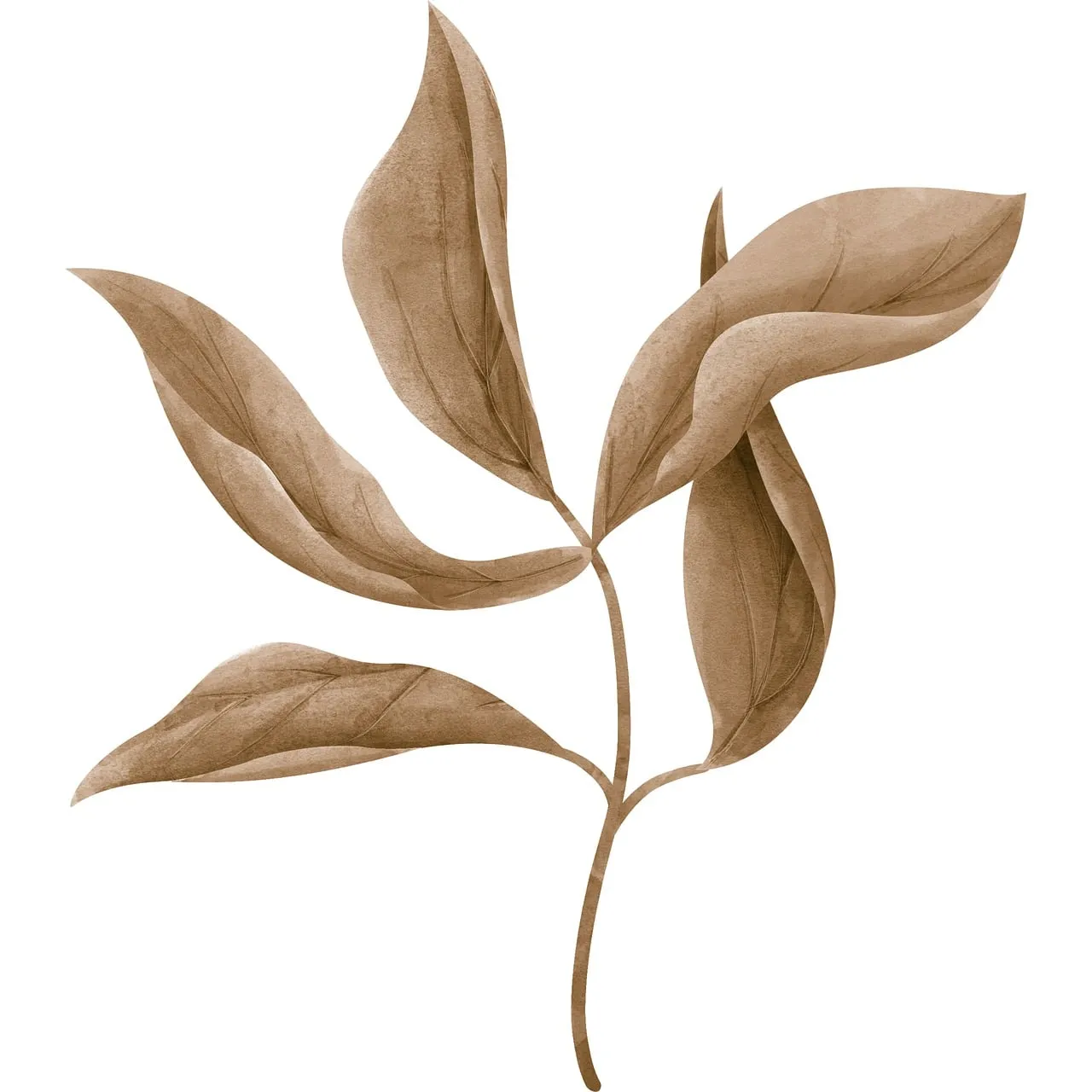 Minimalist Brown Botanical Leaves Design