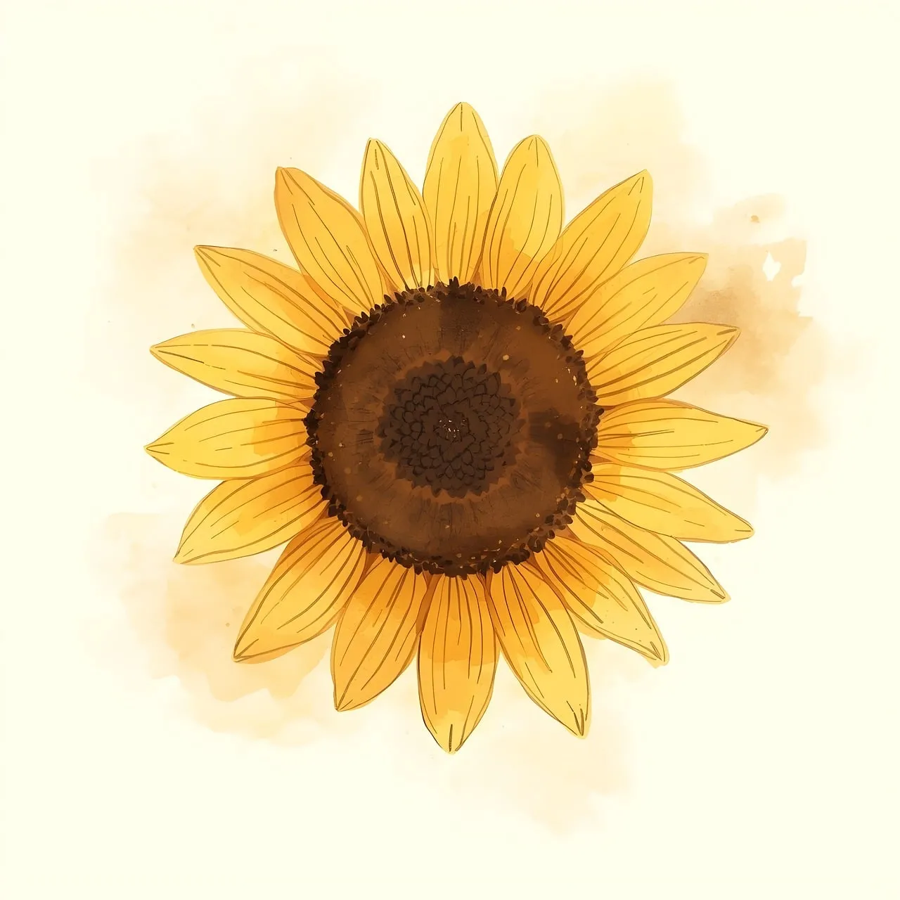 Radiant Watercolor Sunflower Art