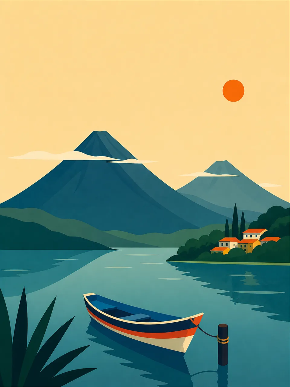 Serene Mountain Lake: A Peaceful Sunset Escape