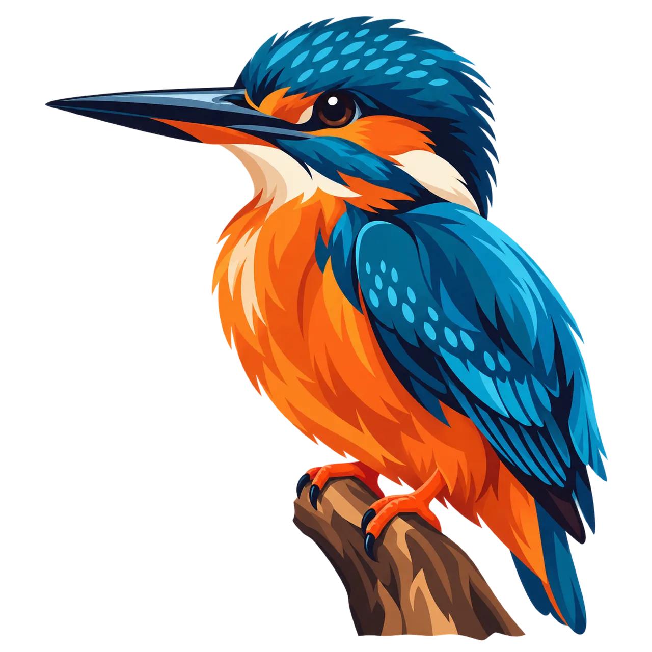 Vibrant Kingfisher Illustration: A Splash of Nature's Hues