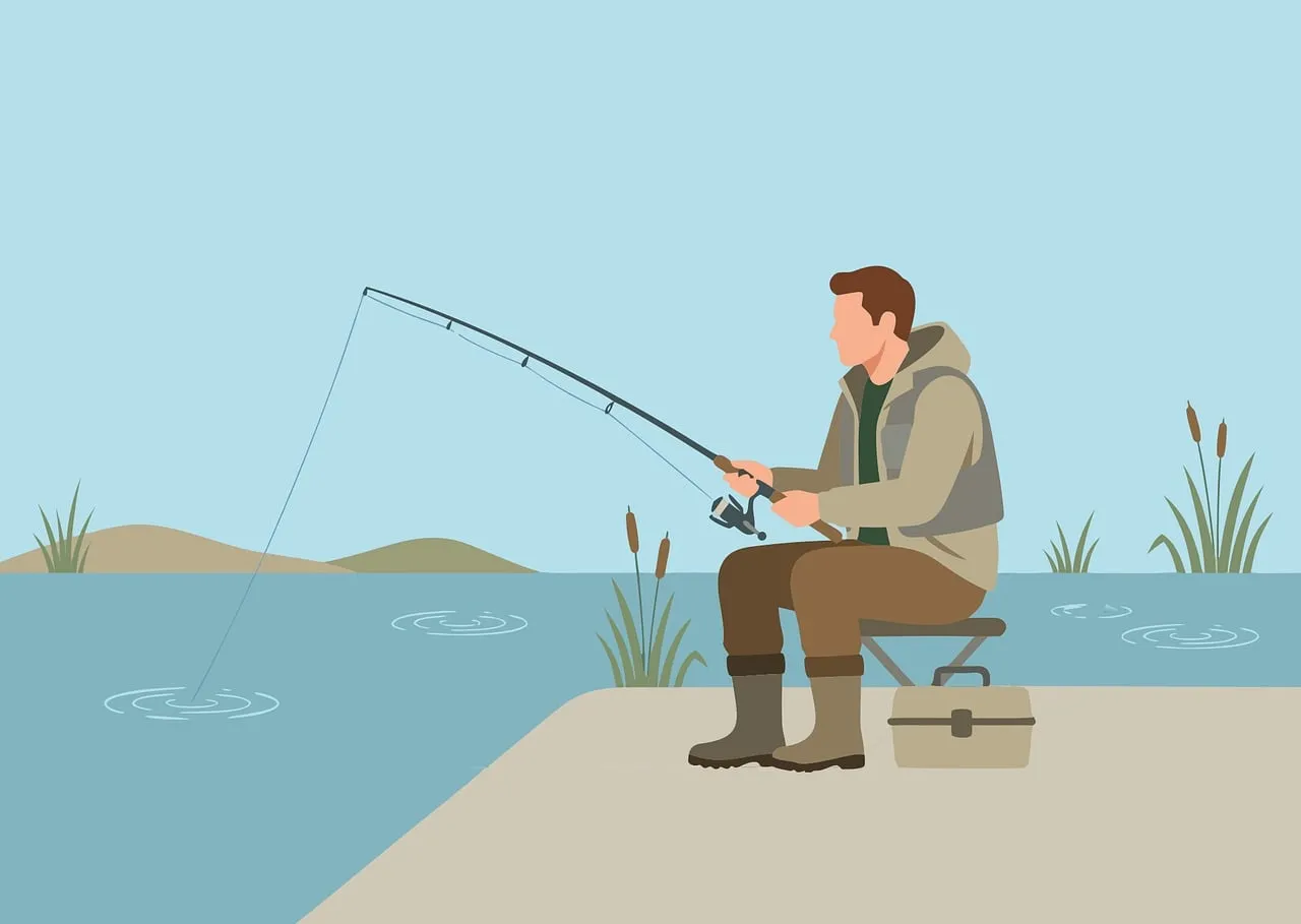 Serene Solitude: Fisherman's Peaceful Lake Retreat