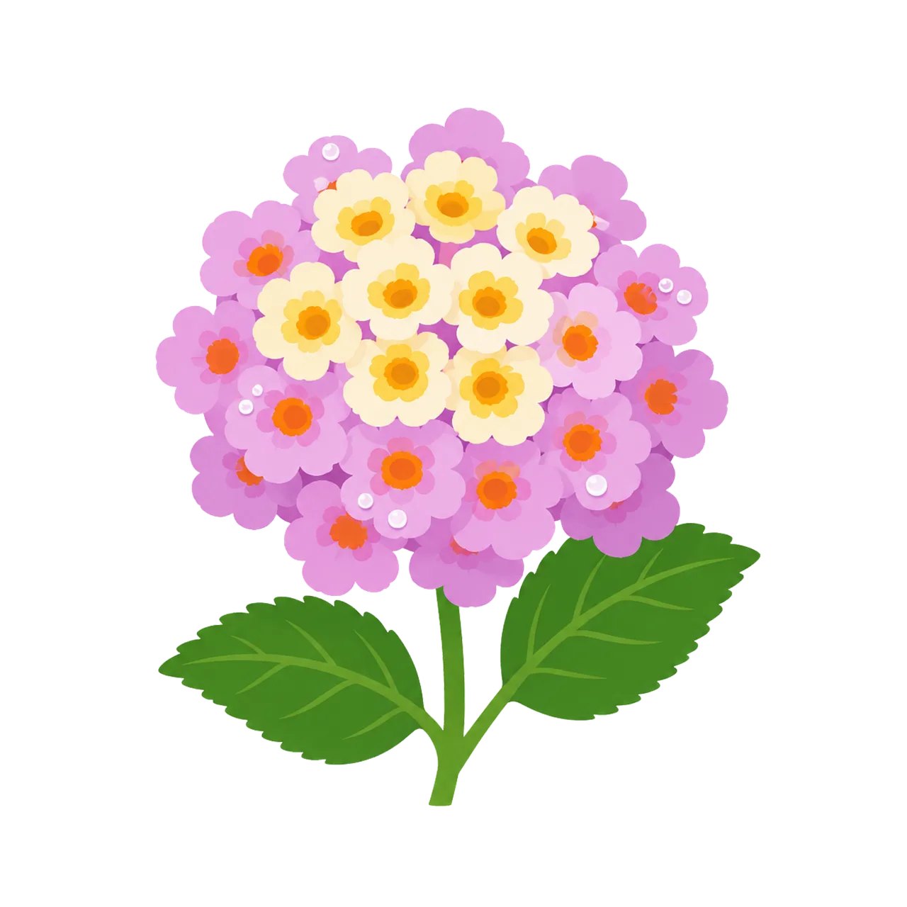 Vibrant Pastel Hydrangea Bouquet Illustration