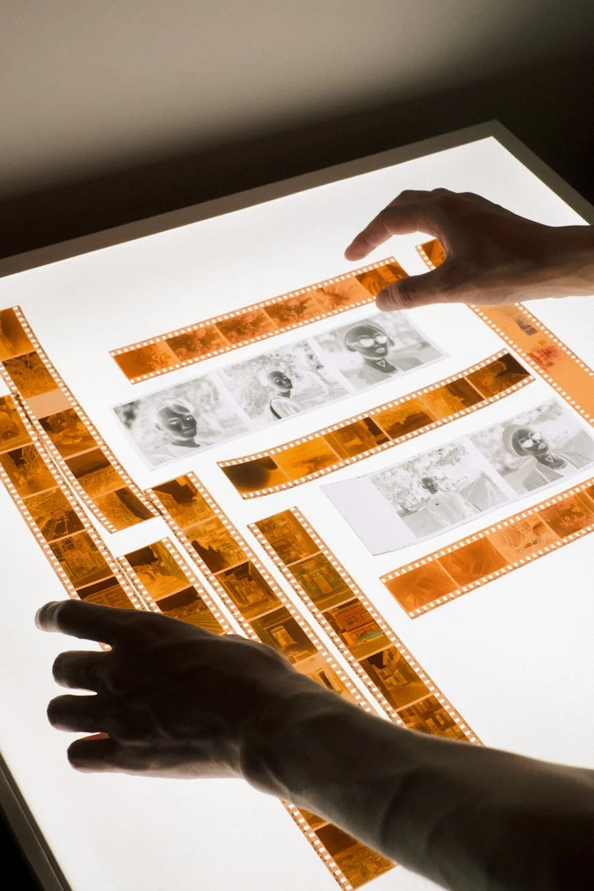 Captivating Film Strip Review on Illuminated Light Box