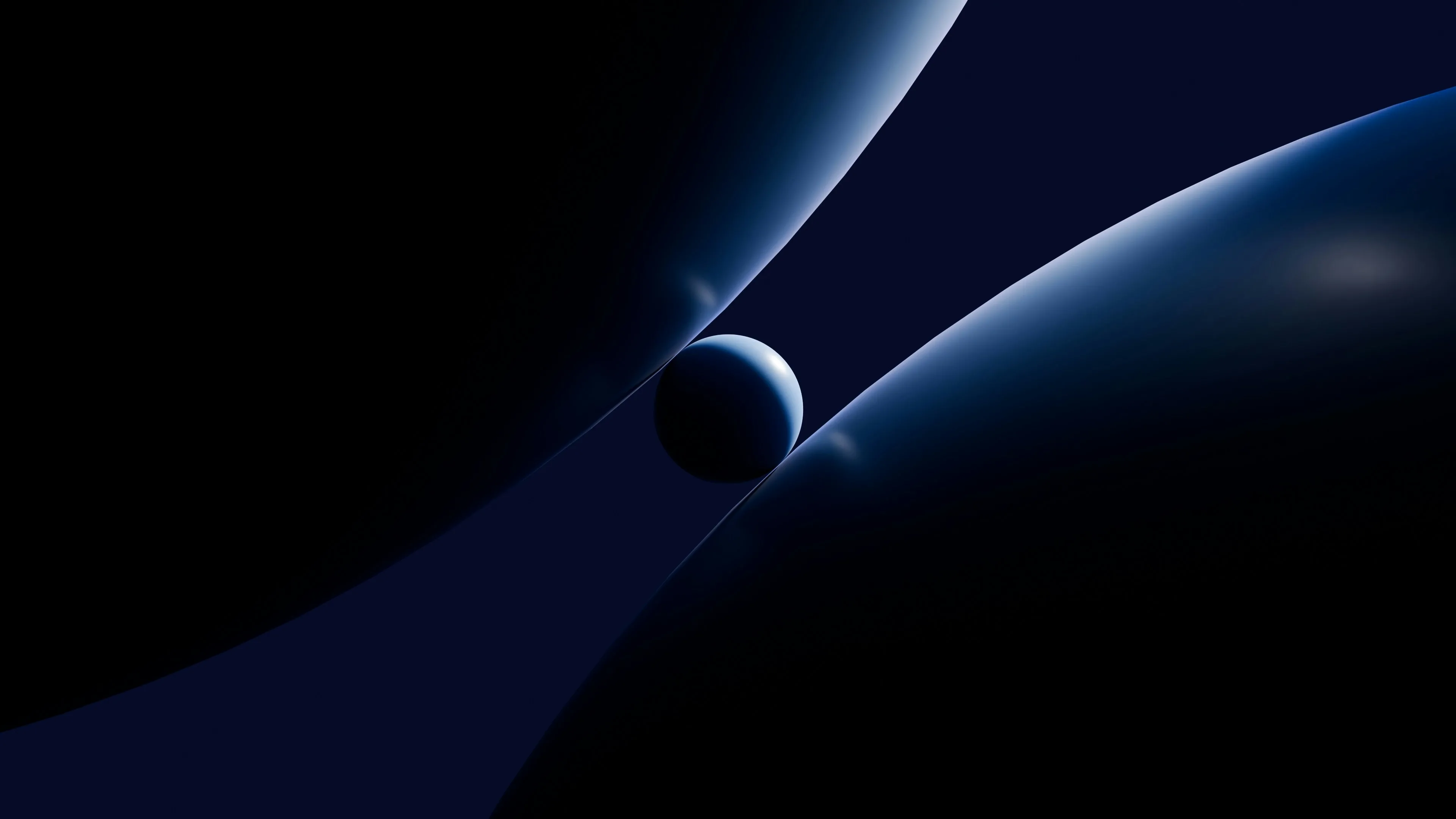 Enigmatic Blue Sphere: A Dark Abstract 3D Render