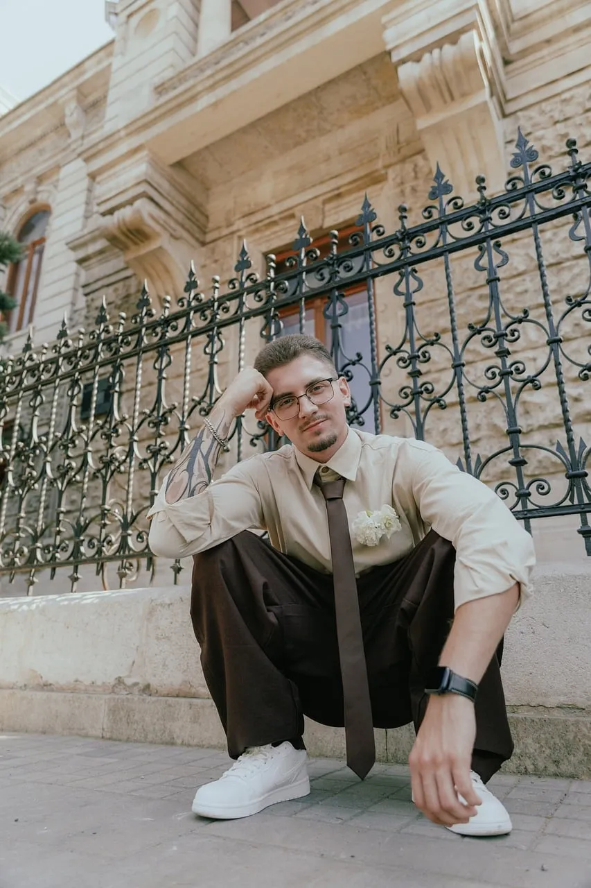 Urban Elegance: Confident Man in Formal Attire