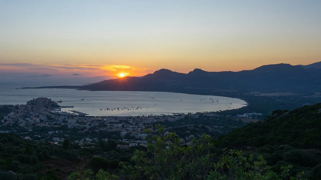 Breathtaking Calvi Bay Sunrise: Corsica's Romantic Morning Glow