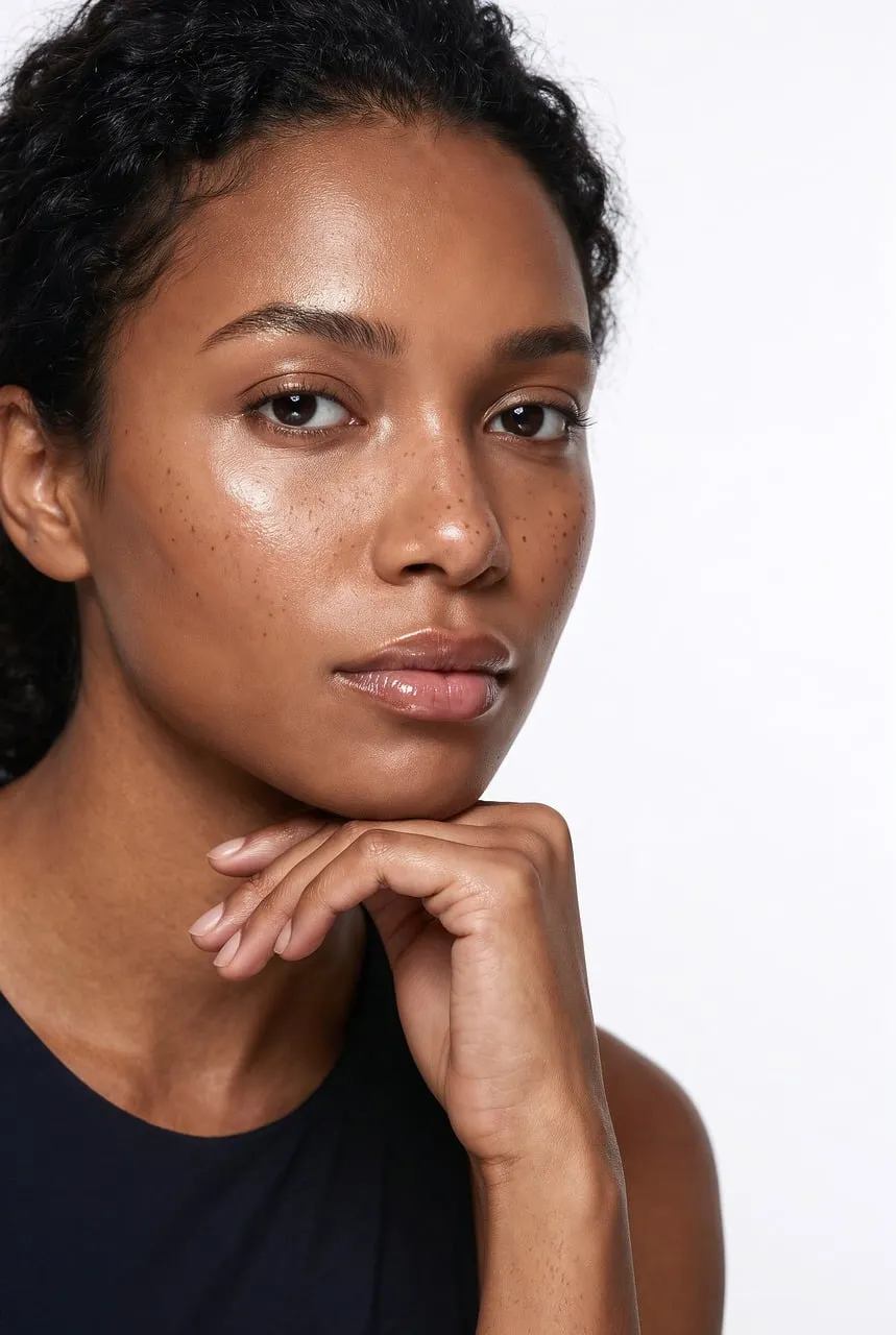 Stunning Natural Beauty: Freckled Woman's Captivating Gaze