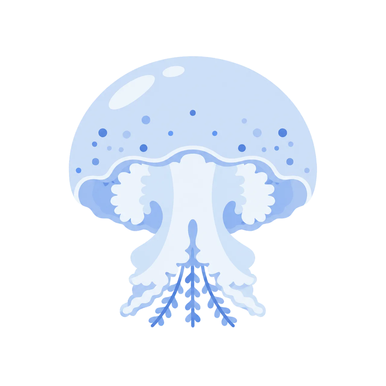 Enchanting Blue Jellyfish: Adorable Underwater Wonder Illustration